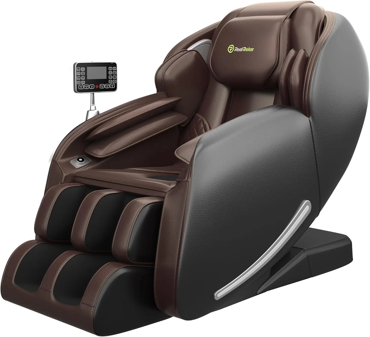 

2025 Full Body Zero Gravity 3D SL-Track Shiatsu Massage Chair, Heat, Bluetooth, Foot Roller, APP, Child Lock, Brown