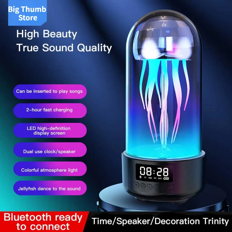 Imagem -02 - Jellyfish Abajur com Alto-falante Bluetooth Luz Noturna Colorida Octopus Audio Home Desktop Ornaments Rgb Criativo Mecânico