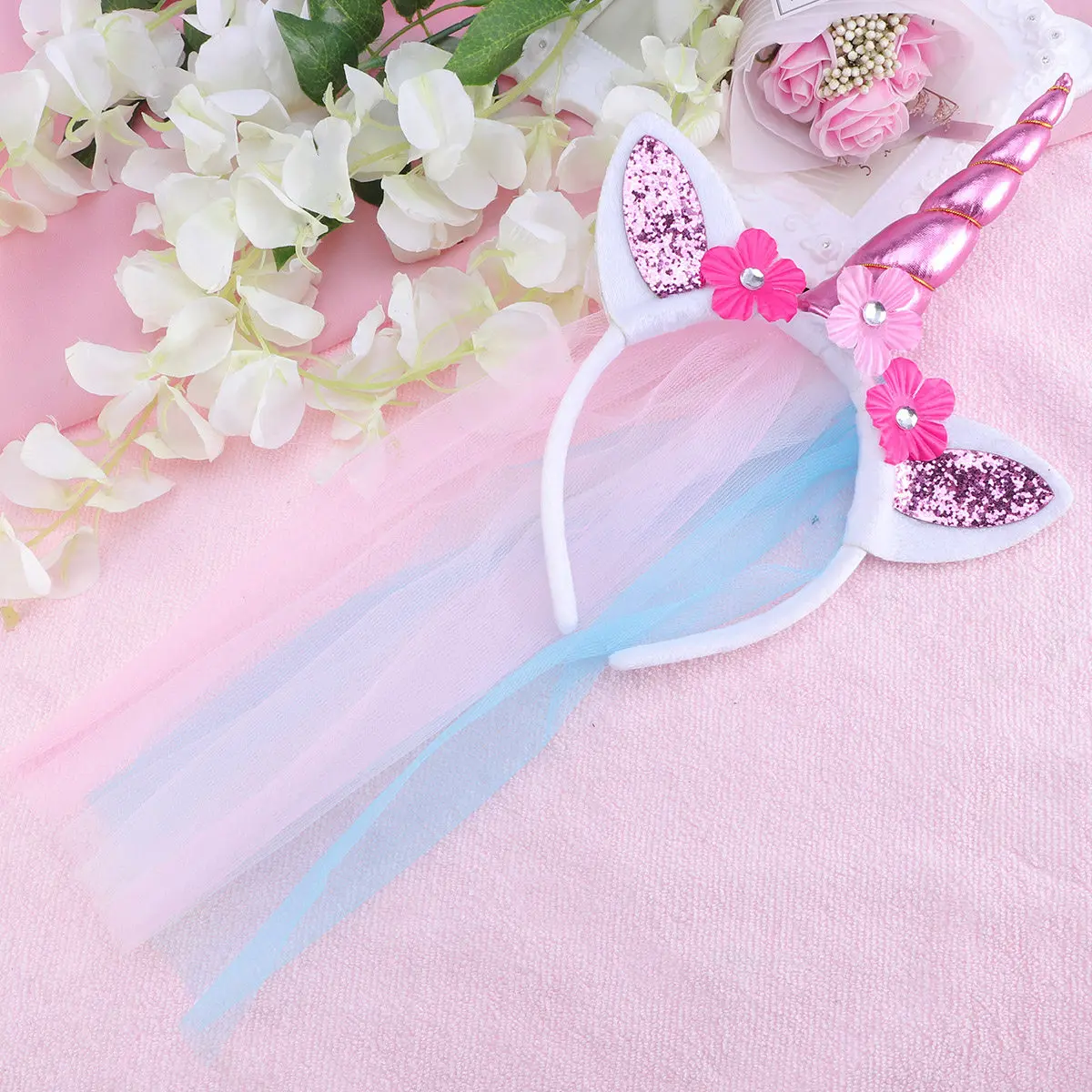 Modieuze eenhoorn-hoofdband voor meisjes, felgekleurde hoofdband, comfortabele pasvorm, perfect voor feesten, dansevenementen