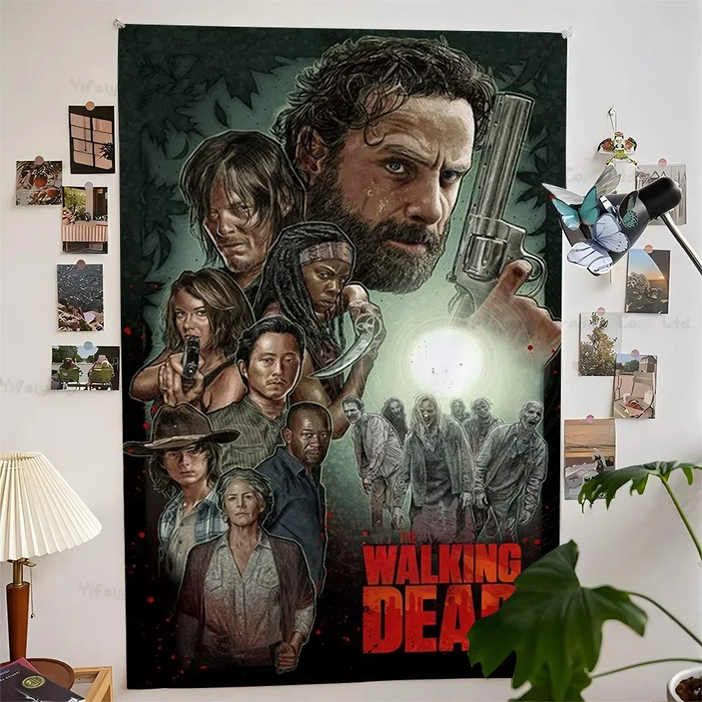 

The Walking Dead Anime Tapestry Hippie Flower Wall Carpets Dorm Decor Cheap Hippie Wall Hanging