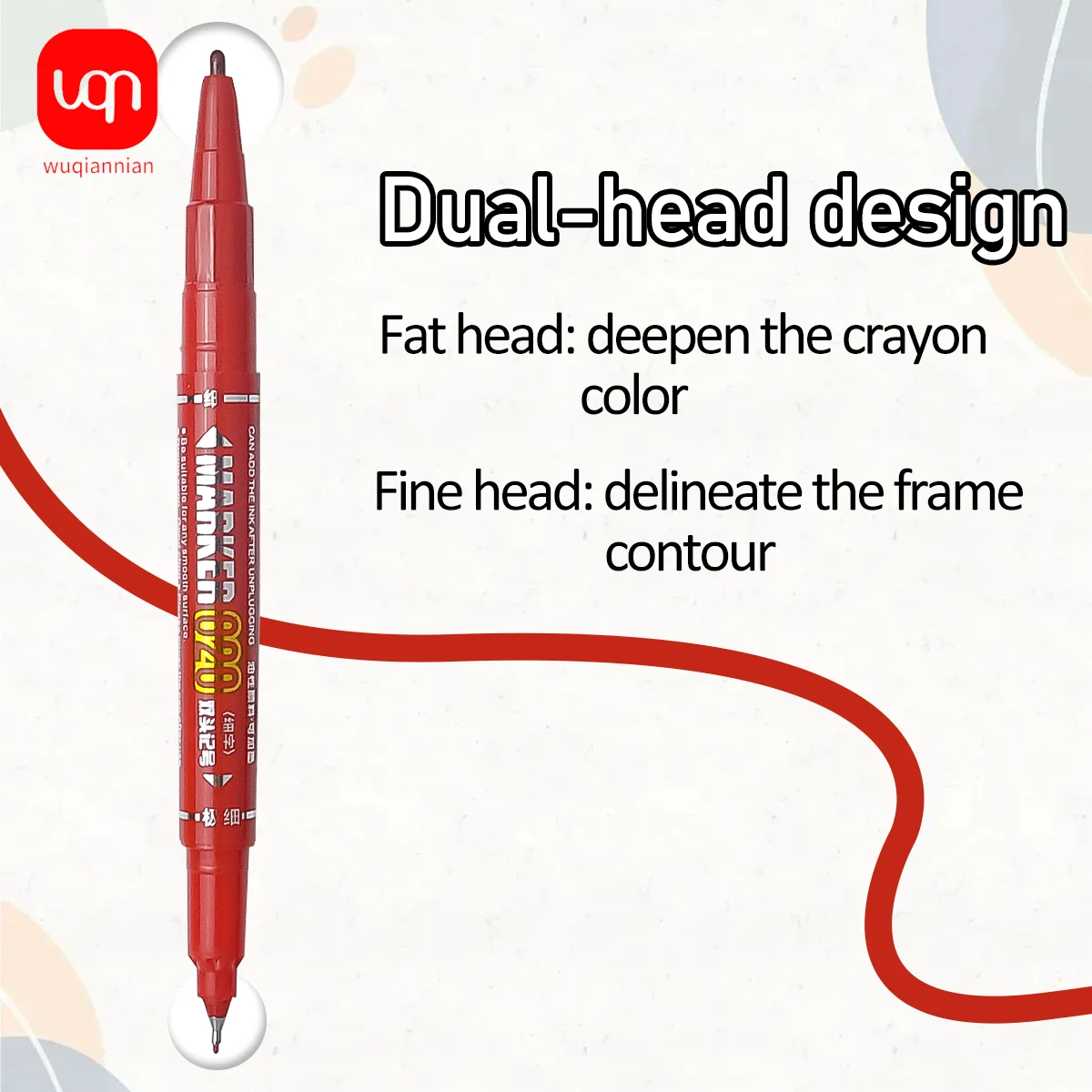 

WQN 3/6pcsDual-Ended Permanent Markers, Waterproof and Fade-Resistant, Quick-Drying, Suitable for Drawing, Sketching, and Crafts