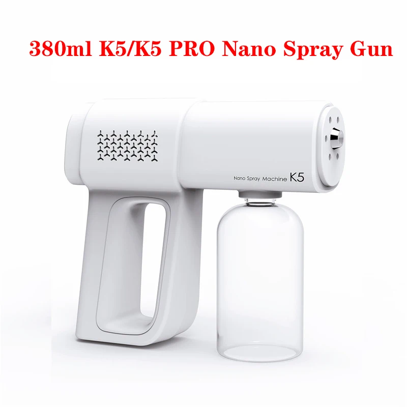 380ML K5Pro Nano Spray Gun K5 Pro Electric Sprayer Disinfection Steam Blue Light Wireless Fogging Type-C Charg Car Office Home