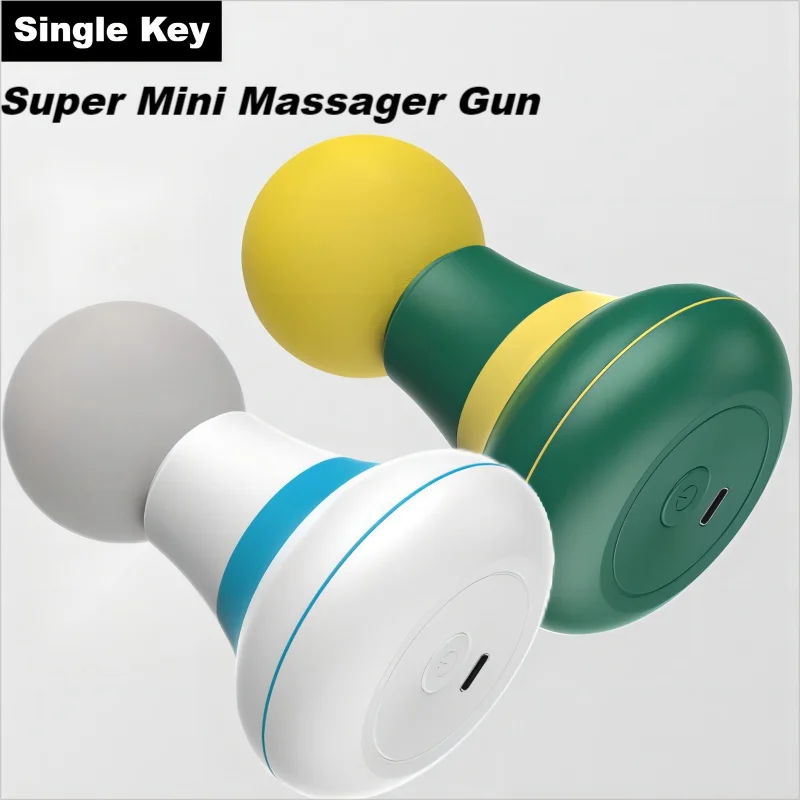 Pistola massageador super mini para tratamento de relaxamento, 6 engrenagens, bateria de espera longa duração, pistola de massagem para casa e escritório