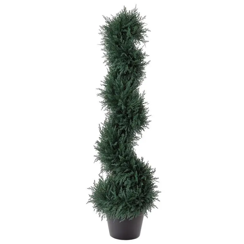 

Outsunny 3FT Topiary Artificial Faux Cedar Tree Spiral Fake Plant, Pre-potted & Features High-Quality Detailed Look for Indoor or