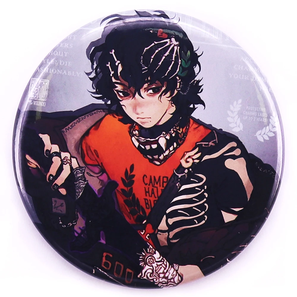 Nico Di Angelo Skeleton Fanart Animation Art Tinplate Badge Gift Jewelry 58MM