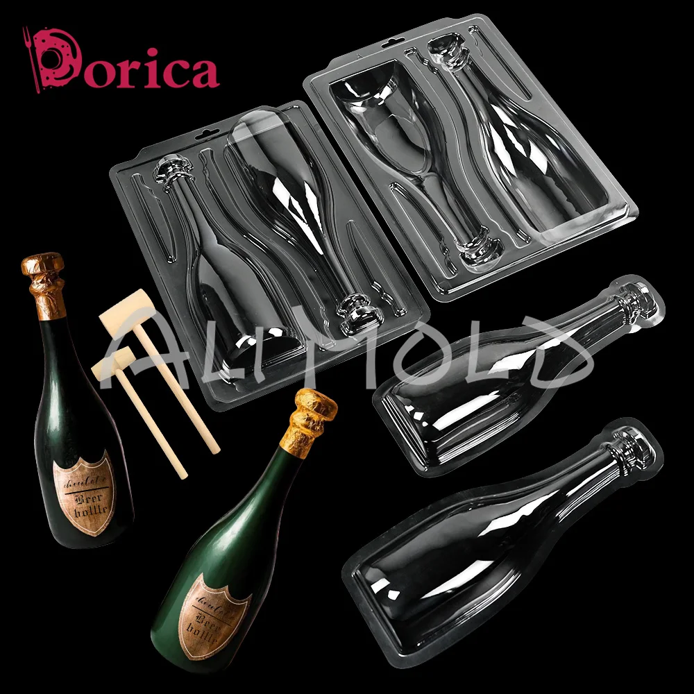 Champagne Beer Bottle Mold  Plastic Chocolate Mould DIY Buttercream Candy Cake Decorating Tools Kitchen Bakeware Accessories