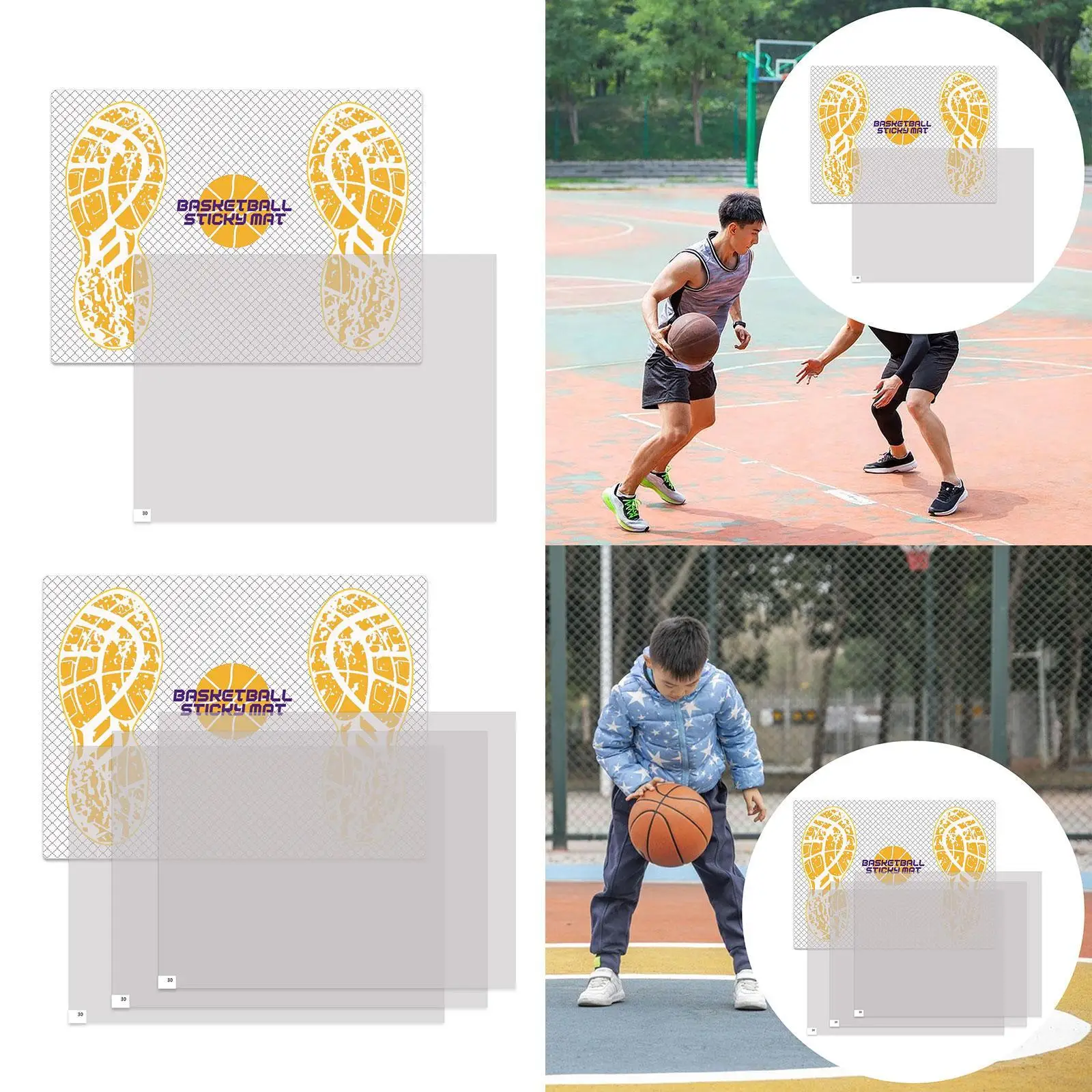 

Basketball Sticky Paste Mat Sticky Floor Mat with Board, Shoe Grip Pad Replacement Sheets, Shoe Sticky Mat for Outdoor