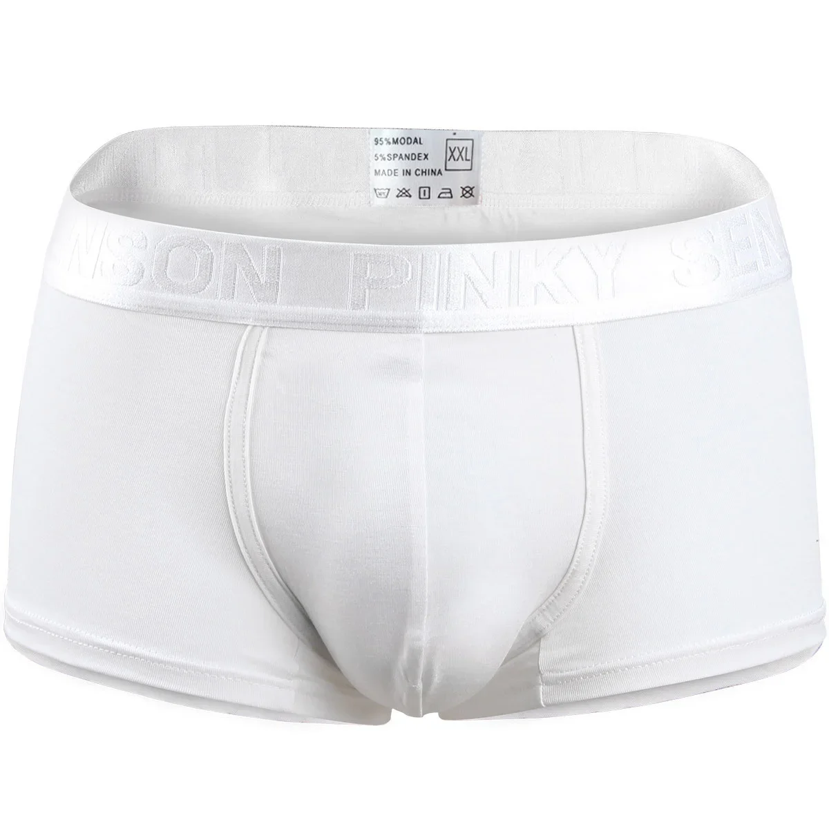 4PCS men's simple solid color underwear, elastic waist, breathable, flat-angle pants, fashionable letter belt design