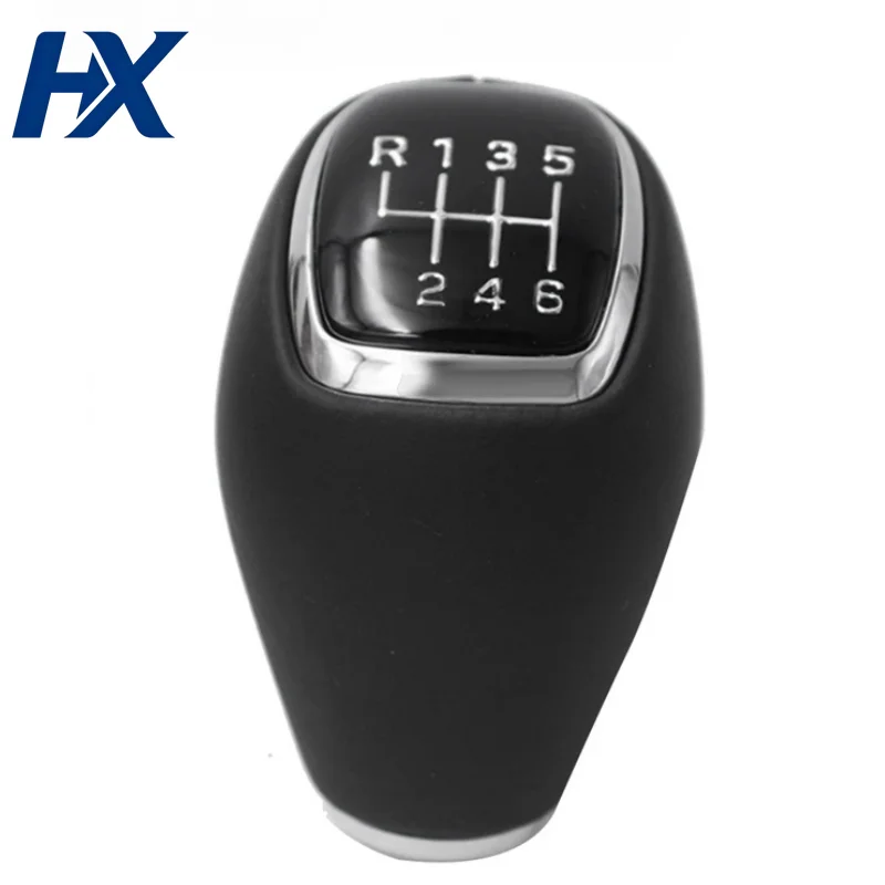 

437112W200 Speed Manual Leather Gear Shift Knob For Hyundai I20 I40 Santa Fe Sports Tucson TL