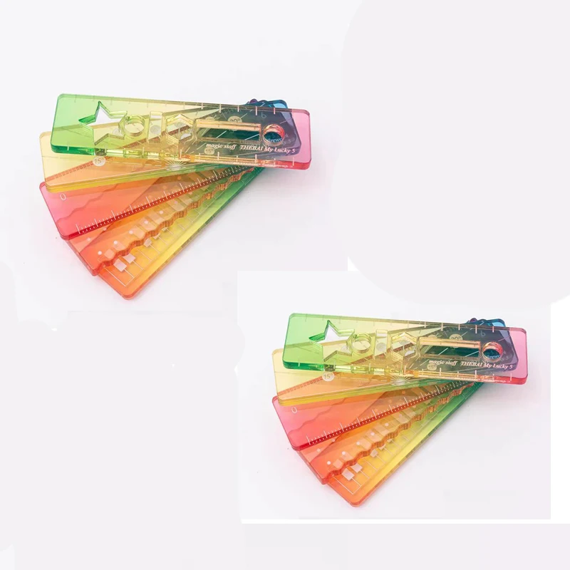 Student Ruler Set Compact Mini Ruler Set Colorful Notebook Ruler Colorful For Student Supplies Academic Use Office