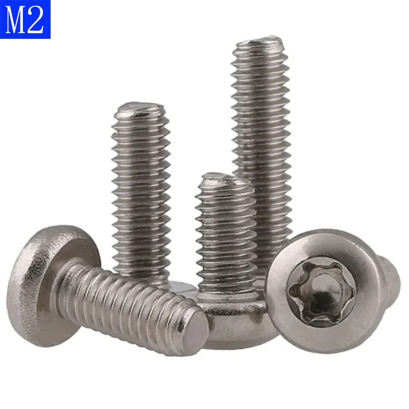 

M2 - 0.4 (2mm) Button Head Torx Security Machine Screws A2 304 Stainless Steel bolts