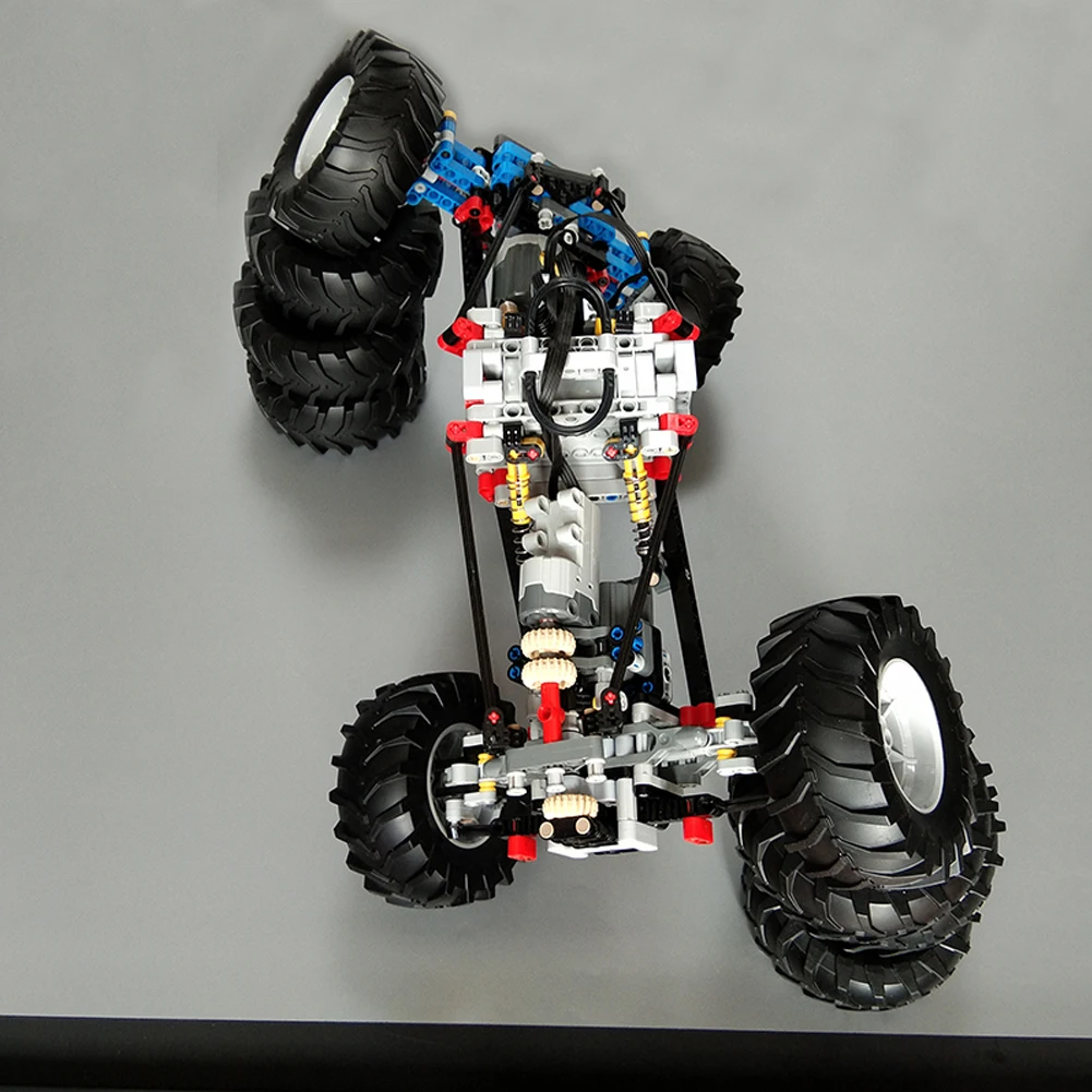 4WD Drive Climbing Car Off-Road Technical Car Set with Suspension Shocks XL Servo Motor 8CH APP Remote Control MOC PF 8882 8878