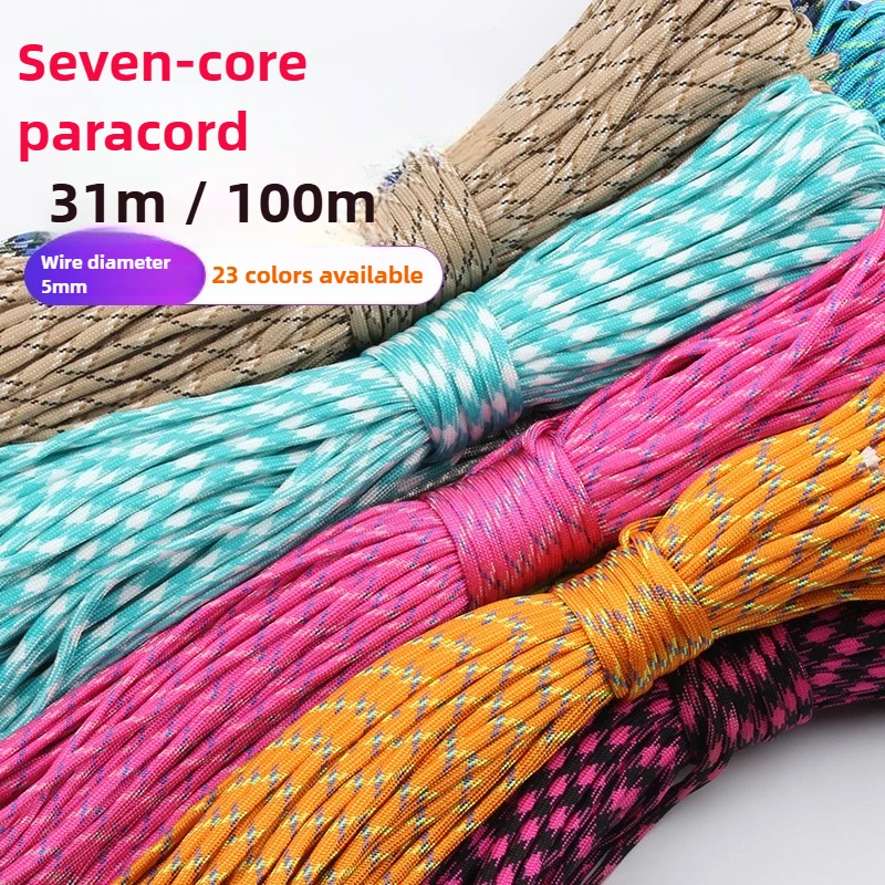 5mm Paracord, in Stock, Seven-core Climbing and Outdoor Rope, Survival Rope, Tent Rope, Handmade DIY Braided Rope