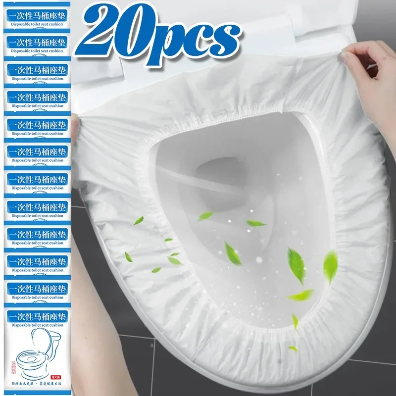 Jednorazowe nakładki na sedes, sterylne, przenośne, idealne w podróży, na kemping, do hotelu, do łazienki, z włókniny, izolujące, mata na sedes, z pierścieniem do przenoszenia, akcesoria.