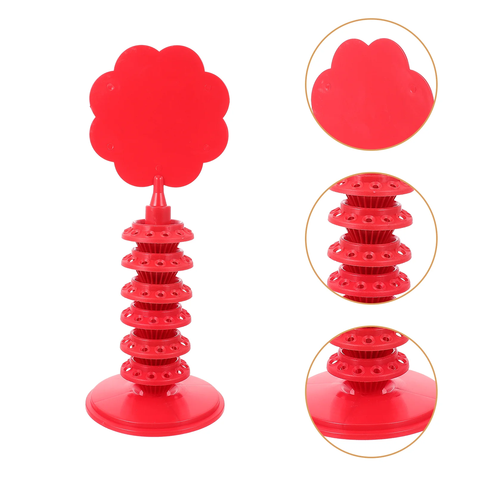 

Lollipop Decoration Rack Candy Display Stand Shelf Household Cupcake Holder with Lid Red Marshmallow