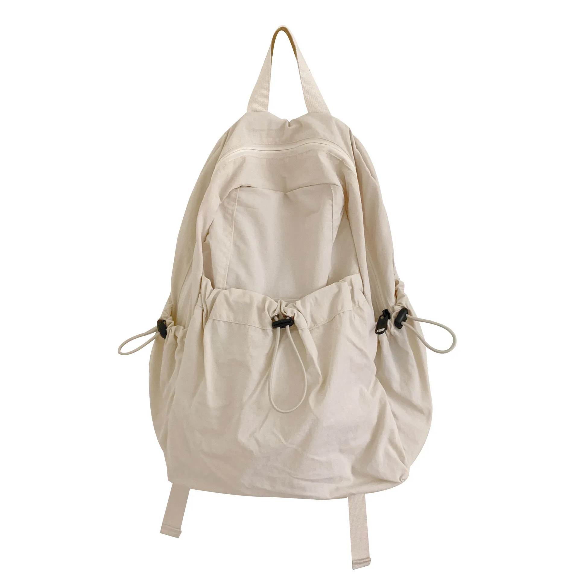 Korean Style Large Capacity Nylon Backpack Lightweight Casual Commuter Student Bookbag Fresh Sweet Style Pure Color Polyester...