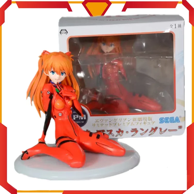 

In stock SEGA Original NEON GENESIS EVANGELION Anime Figure Asuka Langley Soryu Sitting Posture Action Figure Toys