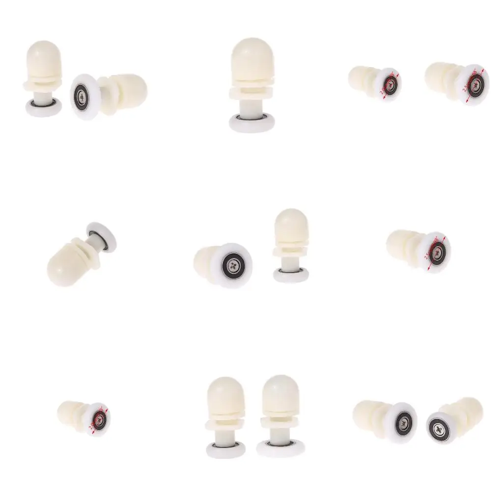 8 Pcs Shower Door Rollers Runners Pulleys Sliders Eccentric 20mm 25mm Dia