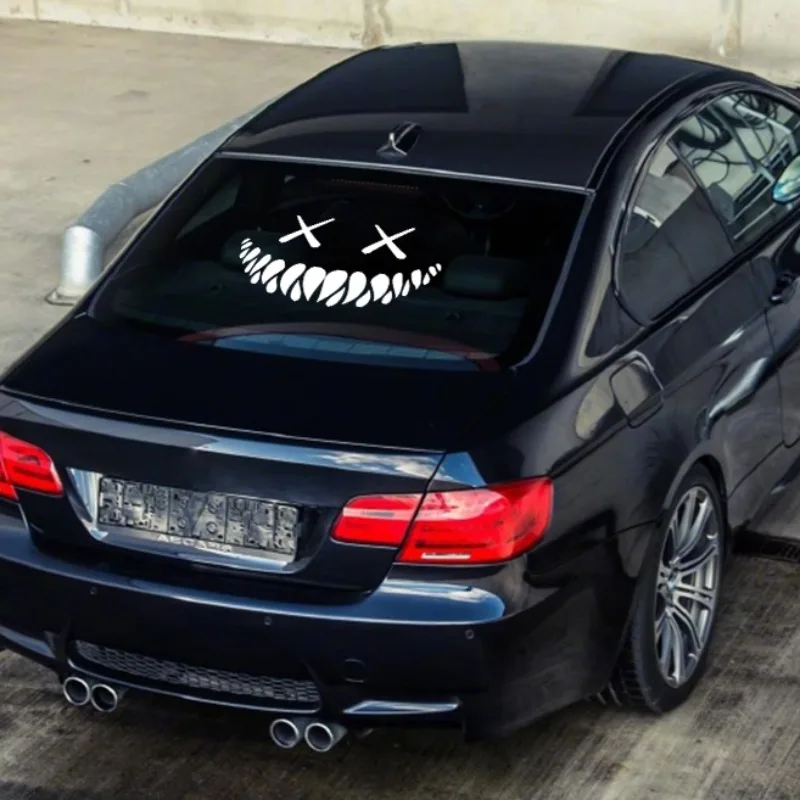 cool body shape waterproof decoration, car window vinyl Devil smiley face car decal decoration rear windshield sticker