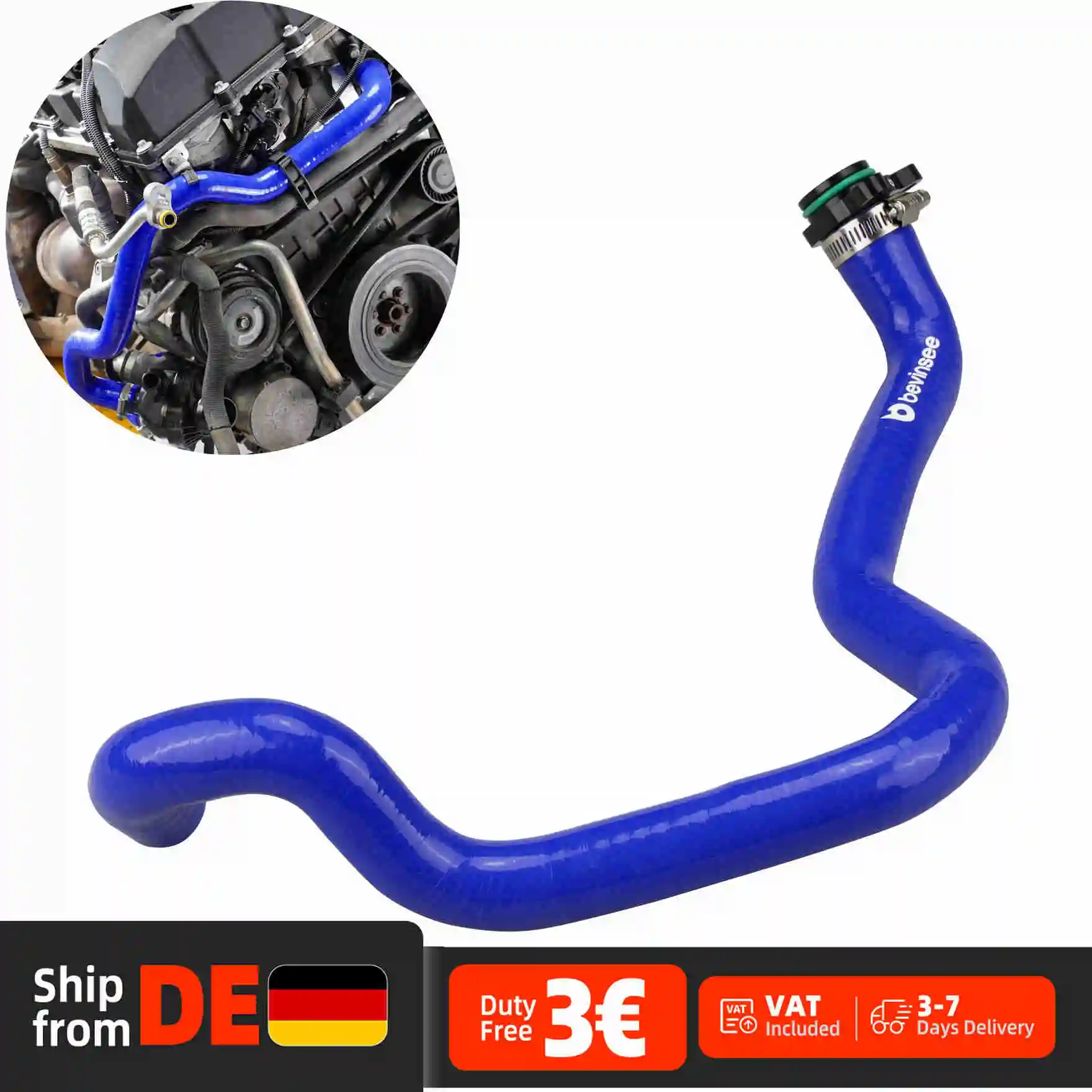 Für BMW N52 Upgrade Kühlmittelschlauch für BMW E90 E91 E92 E93 E87, Schlauch Thermostat bis vor den Motor, Ersatz für 11537545890