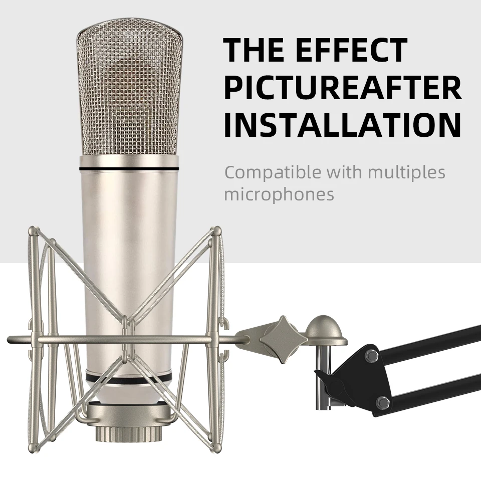 

U87 Microphone Shock Mount Adjustable Recording Mic Stand Metal Bracket Pod Condenser microphone shockproof