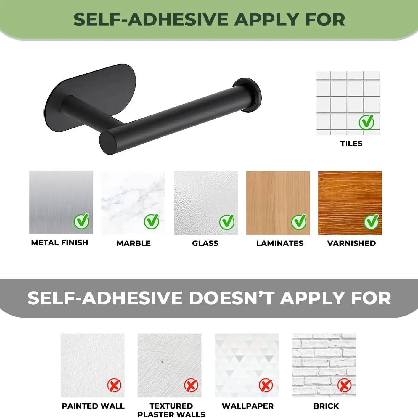 Porta carta igienica autoadesivo Porta carta igienica adesivo in acciaio inox senza foratura per bagno, cucina e bagno