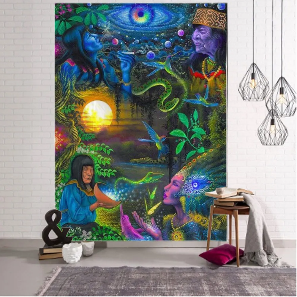 Magic Chakra Wall Hanging Tapestry Boho Art Deco Blanket Curtain Bedroom Living Room Decor