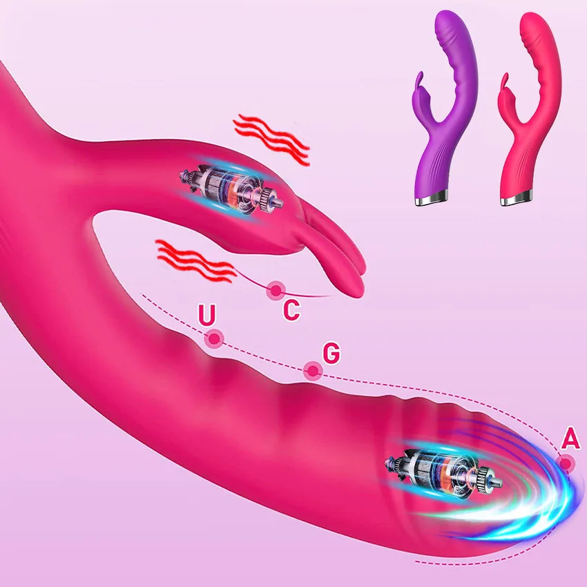 Vibromasseur point G à 10 vitesses, gode puissant Rechargeable par Usb, lapin, Stimulation du Clitoris, Massage, jouets sexuels pour adultes