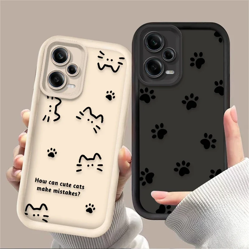Cartoon Cat Dog Line Soft Case for Xiaomi Redmi 15 13 12 15C 14C 14R 13C 12C 10C 4G 5G A5 A4 A3 Turbo 4 Pro K30 K40 K60 Pro K70E