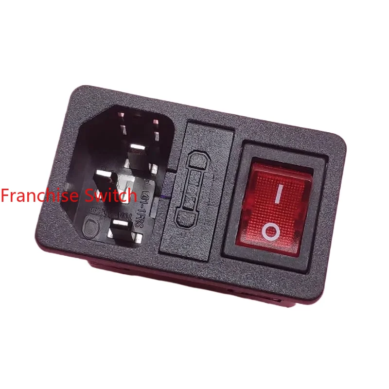 

10PCS 3-in-1 power socket JR-101-1FRS with 4-foot red light switch, fuse certification