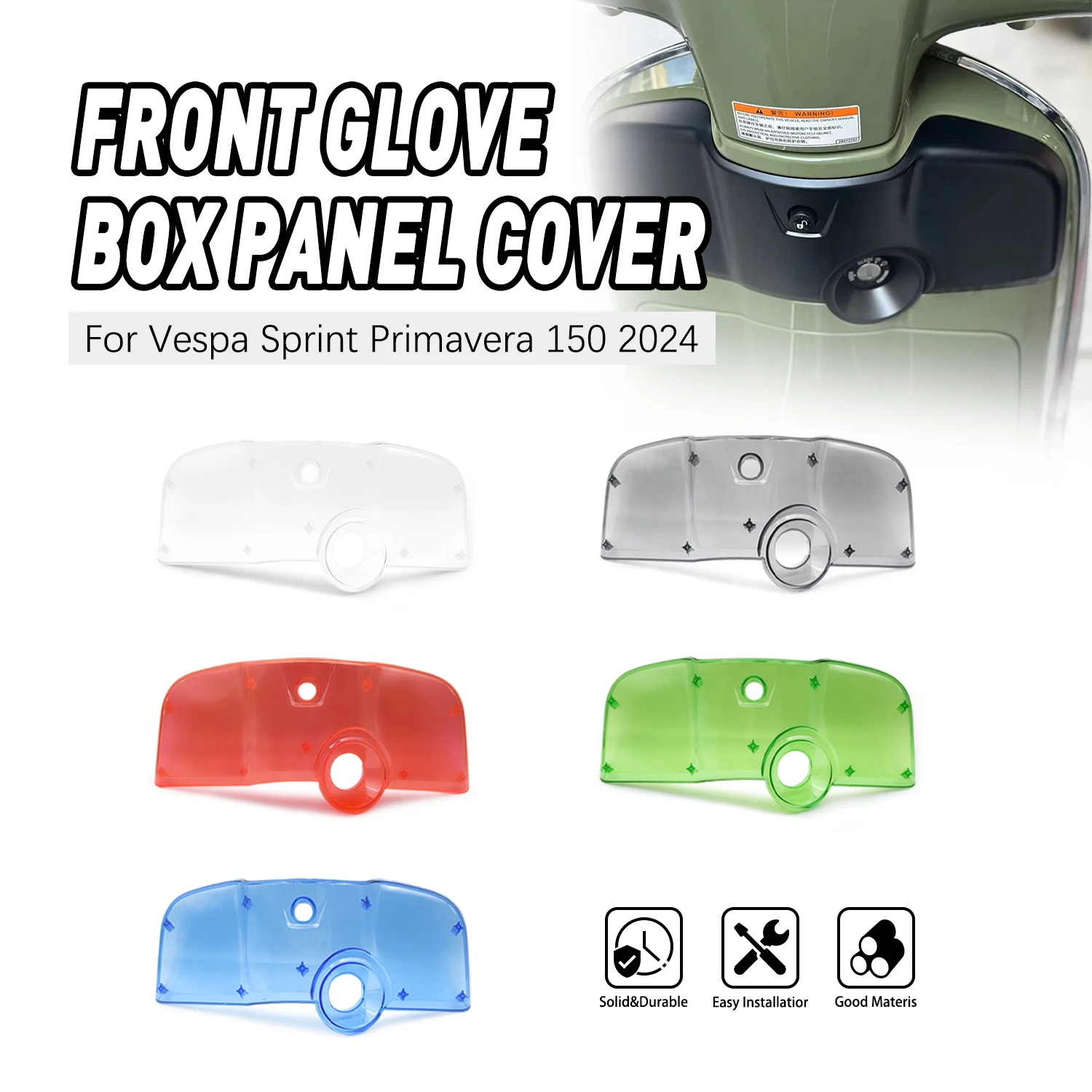

Motorcycle Glove Box Cover Front Shield Upper Door Trim Cover For VESPA Sprint Primavera 150 2024 Primaera 150 2024 Accessories