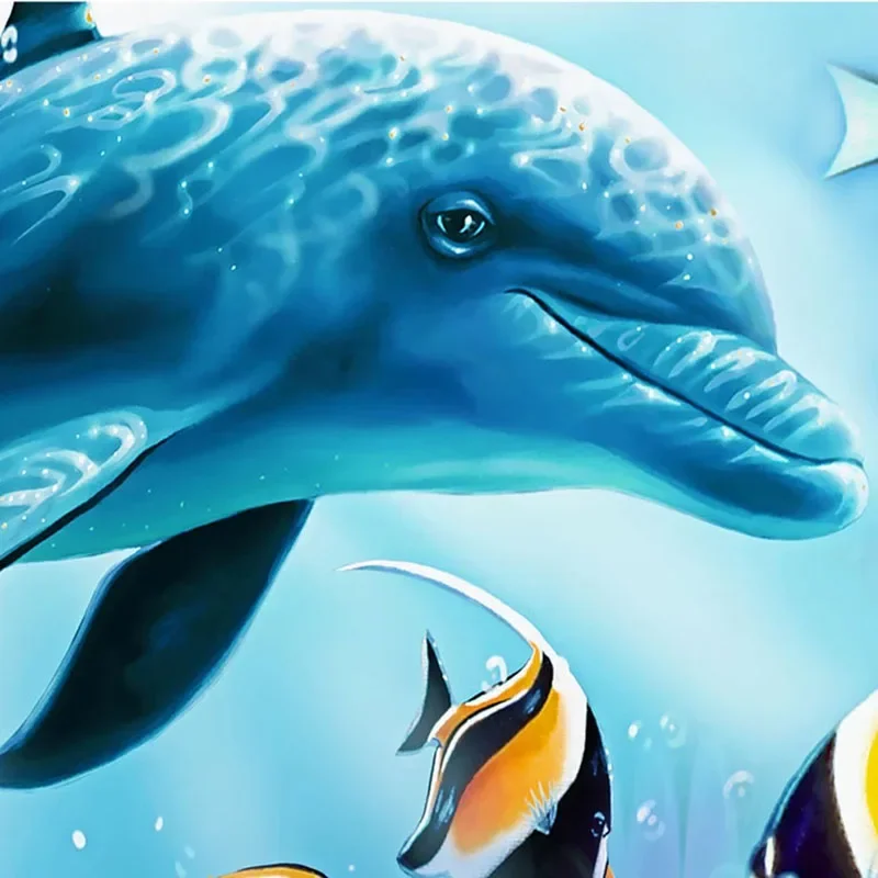 Papel tapiz Mural de PVC autoadhesivo personalizado, pegatina de pared de pez delfín de dibujos animados 3D, impermeable, para baño e inodoro