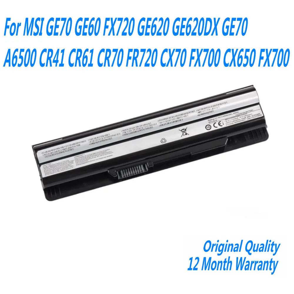 

5200mAh BTY-S14 Laptop Battery For MSI GE70 GE60 FX720 GE620 GE620DX GE70 A6500 CR41 CR61 CR70 FR720 CX70 FX700 CX650 FX700