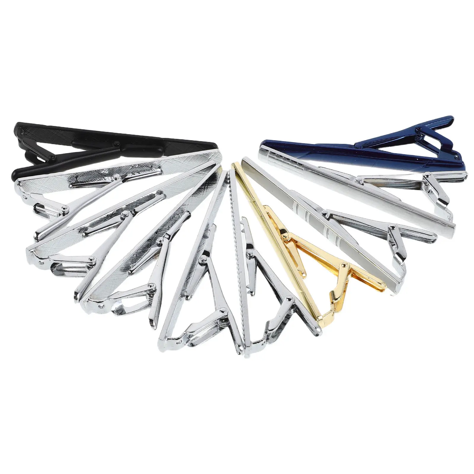 10pcs Men office Tie Clips Tie Bars Clip  With Gift Box  Men Necktie Barss Formal Business Clips