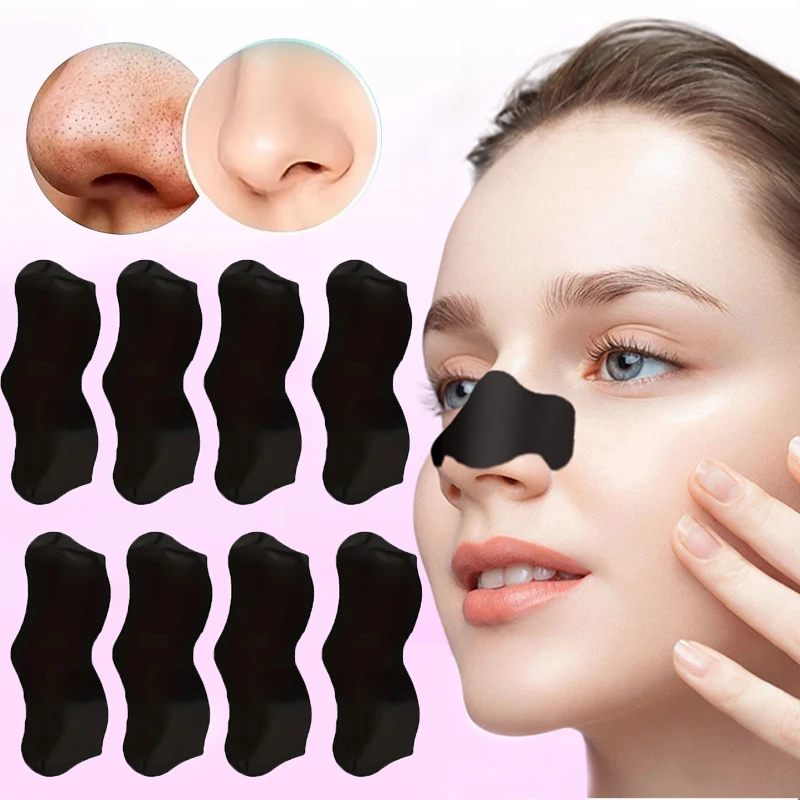 50 pezzi detergente naso naso punto peel off adesivo maschera per la rimozione di punti neri strisce nasali testa nera viso acne punti bianchi pori