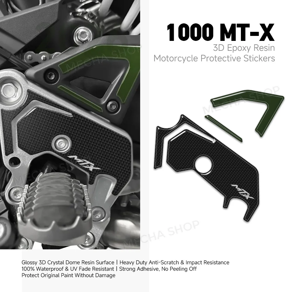 Heel Protector Stickers 3D Epoxy Resin Decal Kit for CFMoto 1000 MT-X 2026