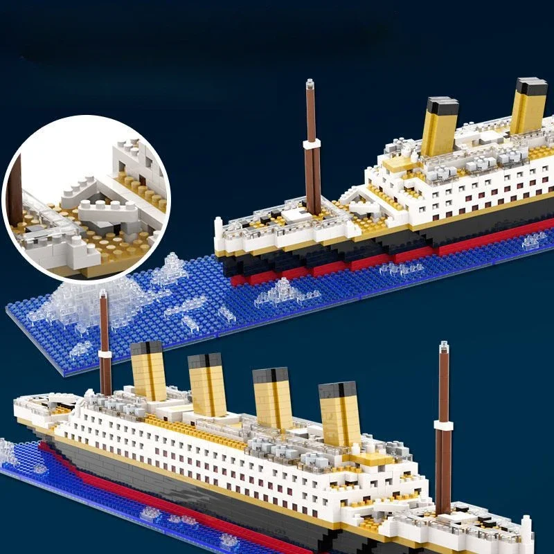 Modelo Titanic, bloques de construcción de crucero, colección de barcos MOC, juguetes de construcción DIY para niños, regalo de decoración del hogar