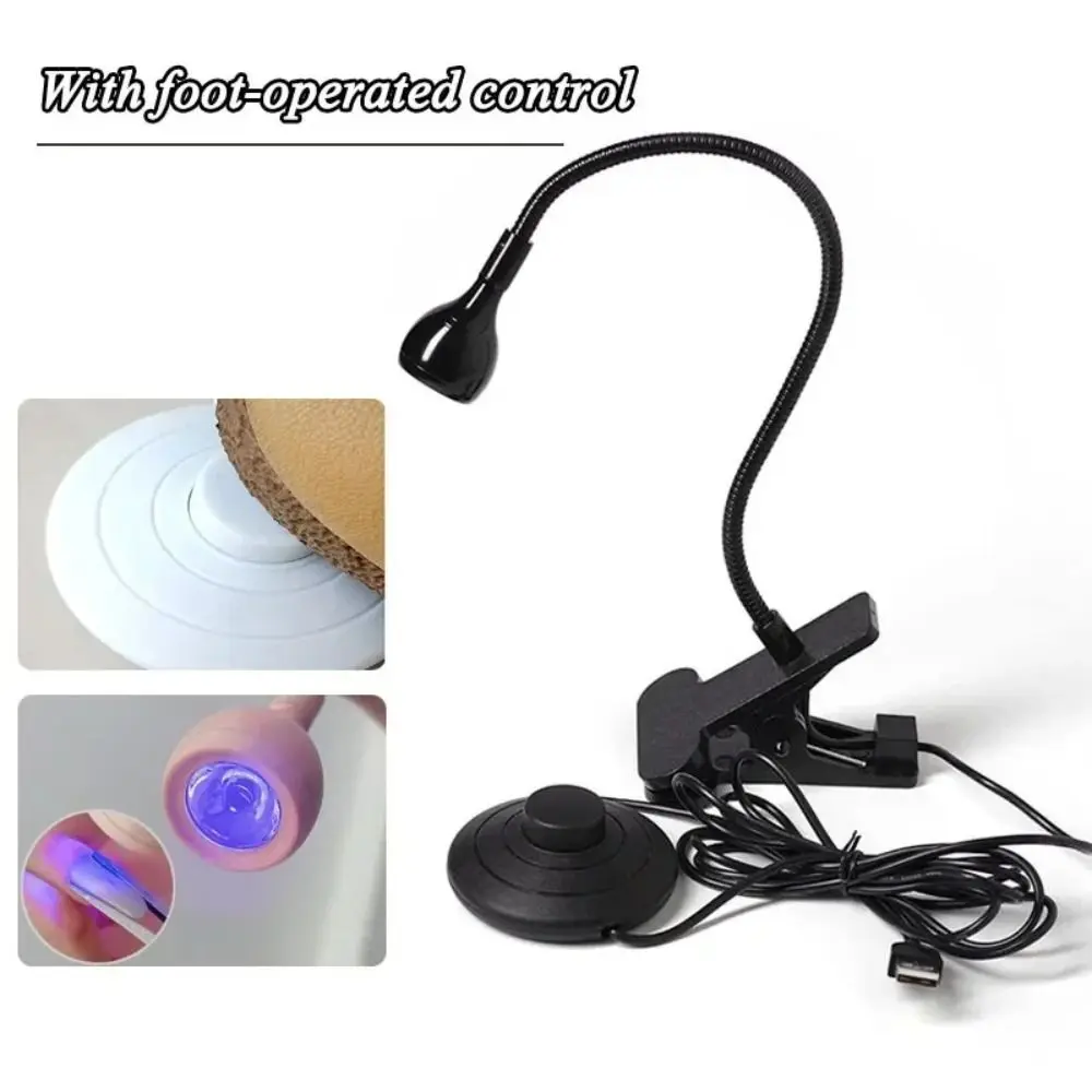 Lâmpada UV LED Portátil 5W/3W para Unhas com Pedal e Cabeça Ajustável, Secador Profissional para Esmalte em Gel para Salão de Beleza
