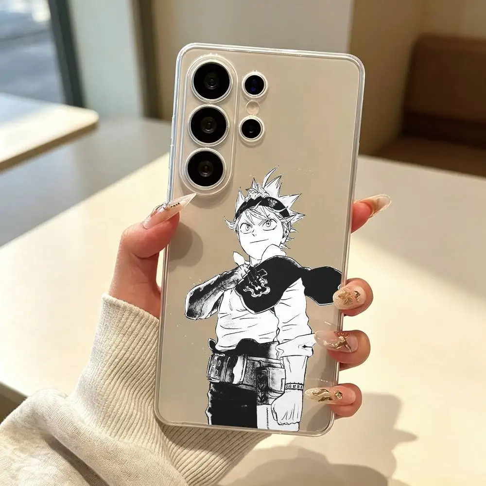Anime B-Black Clover A-Asta GIFT Phone Case Transparent Silicone Soft For Samsung S25,S24,S23,S30,Ultra,S20,Plus,Fe