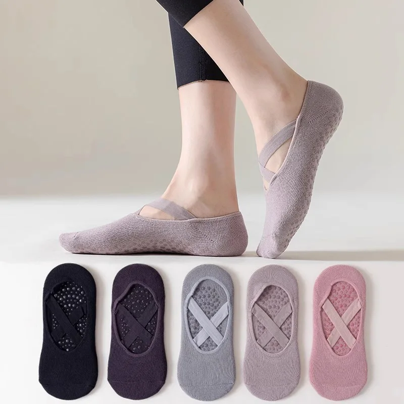 Professional Yoga Socks Women Silicone Anti-slip Pilates Socks Cotton Breathable Indoor Floor Gym Fitness Dance Sports Socks Sox