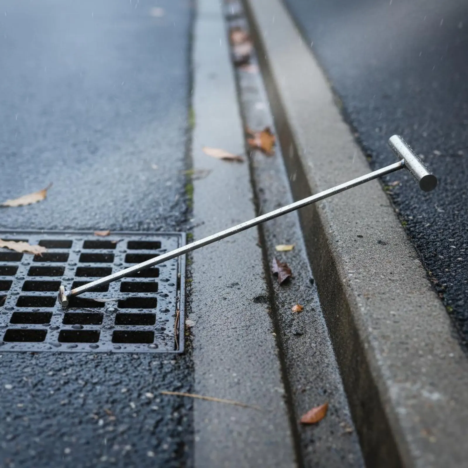 Manhole Cover Hook Rust Resistant T Handle Sewage Cover Hook Resists Bending Multi-Use for Workers Sewer Maintenance 30/40/60cm