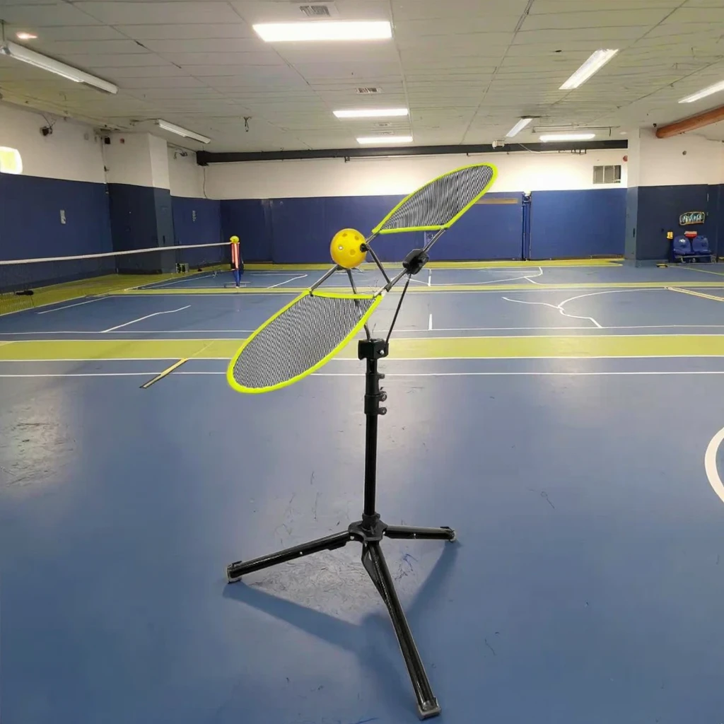 

Multi Functional Pickleball Training Equipment with Adjustable Height Portable Forehand, Backhand and Topspin Exercises