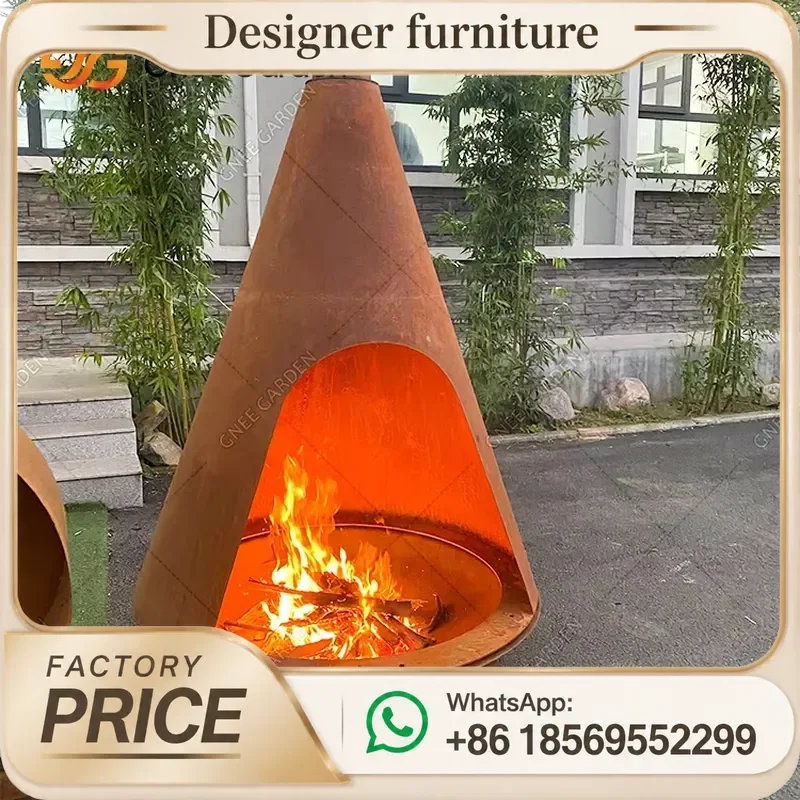 Wood Burning Metal Outdoor Stove Fire Pit Fireplace For Camping Garden Patio Portable Heating