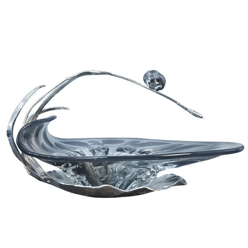 Fruit plate light luxury high-end household living room coffee table high-end crystal exquisite candy snacks placement
