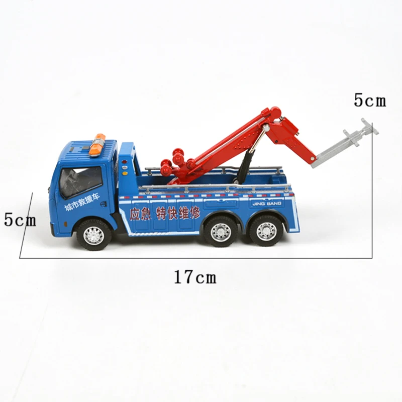 1/60 Scale Road Rescue Trailer Alloy Toy Model Trucks Metal Diecast Truck With Collection Toys For Children Gift B279