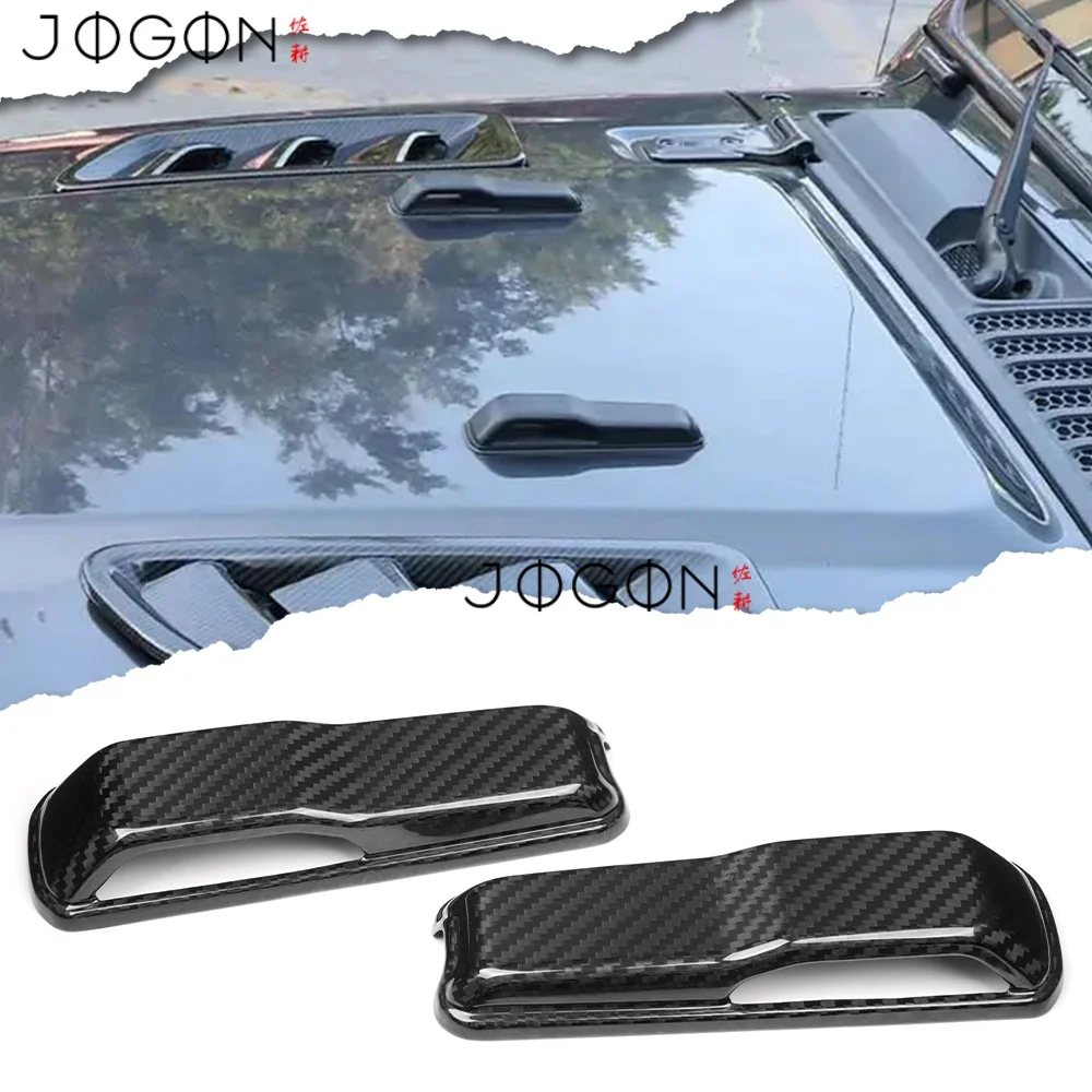 

DRY Carbon Fiber Exterior Car Engine Hood Hinge Cap Stickers Cover Trim Accessories For Jeep Wrangler JL Gladiator JT 2019-2025