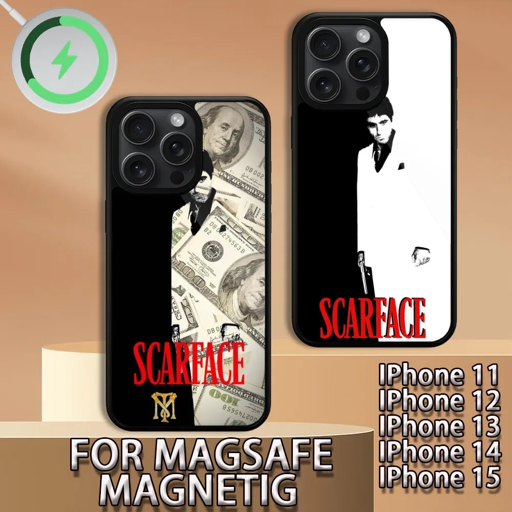 S-Scarface 1983 film Al Pacino  Phone Case For iPhone 15 14 13 12 11 Pro Max Plus Magsafe Magnetic Wireless Charging Cover