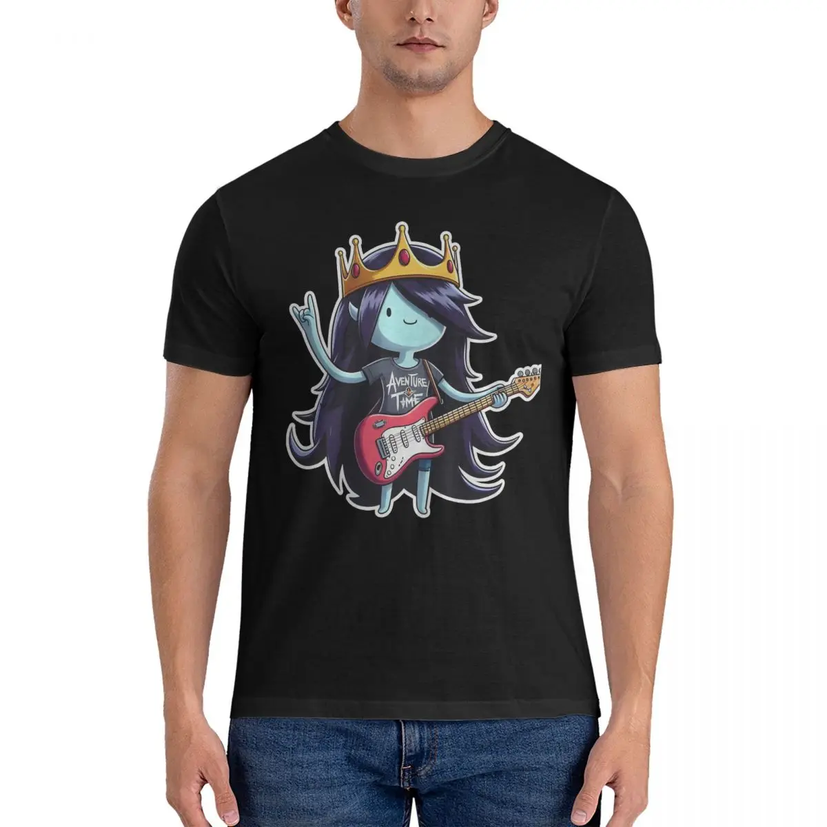 Animation T-Shirt Men Marceline Funny 100% Cotton Tee Shirt Round Collar Short Sleeve T Shirts Printing Tops