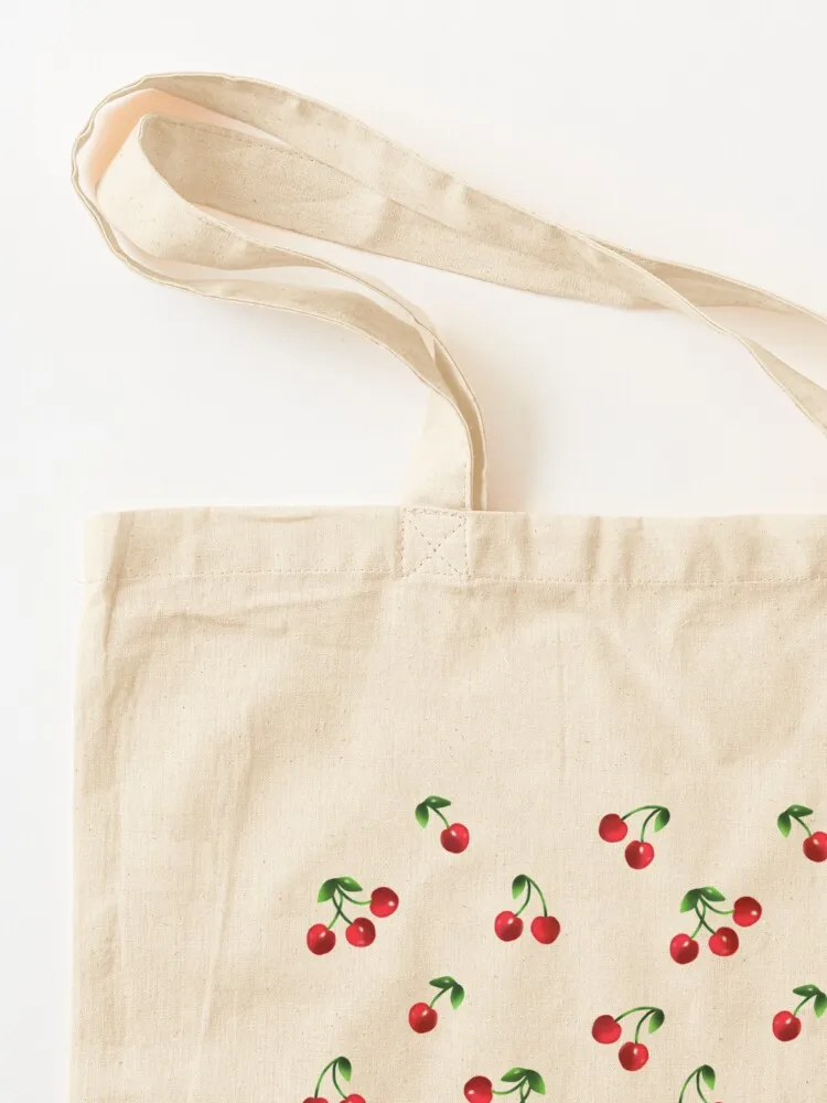 Black Sweet cherry pattern Tote Bag eco pack university shopper bag tote bag university reusable grocery bags