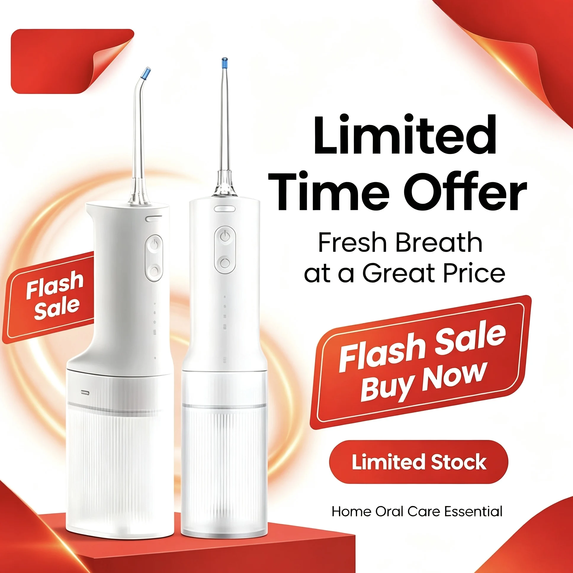 Electric Water Flosser Portable Oral Irrigator 5 Cleaning Modes 230ML Detachable Water Tank Waterproof Dental Irrigator For Teet